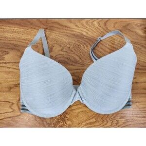 Victorias Secret Womens Bra 32DD Mint Green Uplift Semi Demi Underwire Strappy
